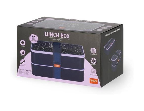 Legami - Porta Pranzo, Lunch Box con 3 Posate Incluse, Contenitore Porta Pranzo, Capacità 1200 ml, a Prova di Perdite, Adatto a