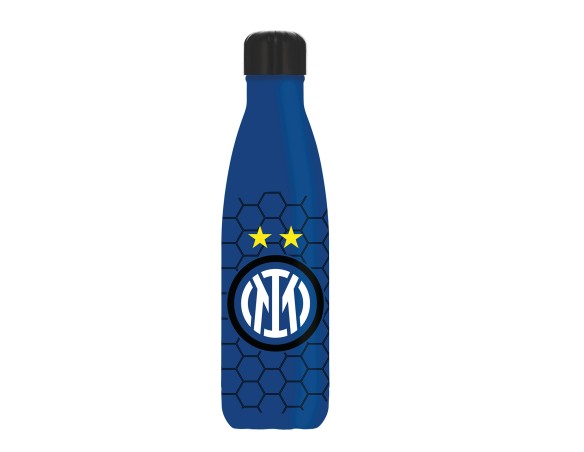 Inter | Seven Borraccia F.C. INTER Calcio, Nero Blu, Termica in Acciaio Inox NO BPA Interno Esterno, Mantenimento Temperatura f