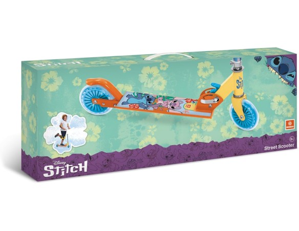 Mondo Toys - DISNEY STITCH ALU SCOOTER Monopattino 2 ruote pieghevole in alluminio con pedana extra grip e manubrio regolabile 