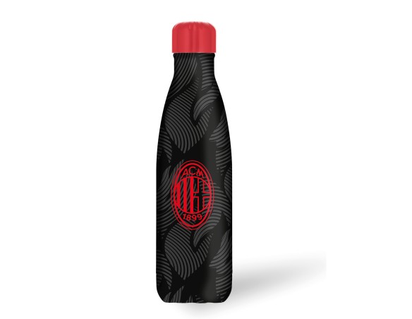 Milan | Seven Borraccia Milan Liberi di sognare  Termica Calcio, Rosso Nero Termica in Acciaio Inox NO BPA Interno Esterno, Man