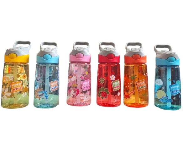 Borraccia in tritan TintaUnita Kids bottiglia decorata per bambini in plastica con beccuccio capacità 480ml apertura con pulsan