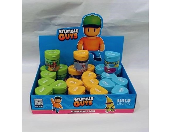 TEMPERINO 3 FORI CON CONTENITORE STUMBLE GUYS TINTA UNITA