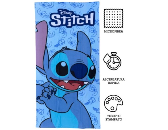 Lilo e stitch | TELO MARE LILO E STITCH BIMBA BAMBINA BAMBINO DISNEY 70x140 CELESTE MICROFIBRA