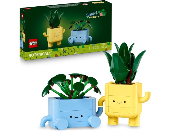 LEGO 10349 Botanicals Piantine Felici - Kit di Arti e Mestieri per Bambine con 2 Piante Artificiali, 2 Vasi di Fiori e Facce In