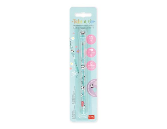 Legami - Matita Impilabile con Gomma - Take a Tip - panda