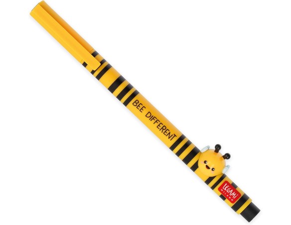 Legami - Penna Gel con Animaletto Decorativo - Lovely Friends, Tema Bee, ape Evita il Rotolamento, Inchiostro Nero, Animaletto 