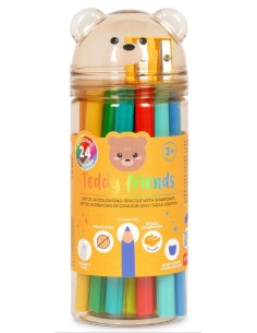 Legami - Set di 24 Matite Colorate con Temperino Teddy...