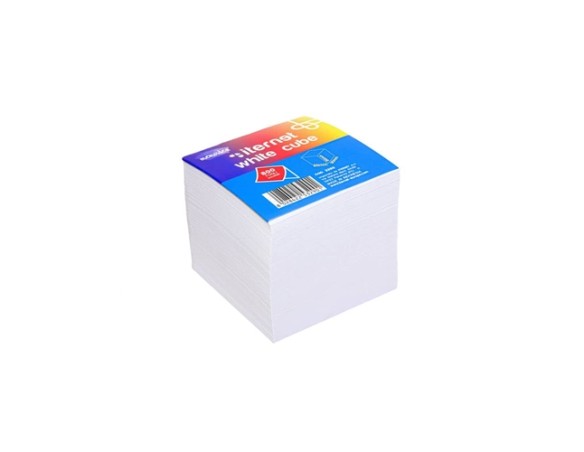 CUBO FOGLI BIANCHI 9X9X9 CM BIANCO Blocco in carta bianca - Memoidea - collato su 1 lato - 90x90x90 mm - 800 fogli