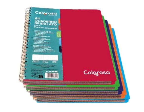 MAXI QUADERNO SPIRALATO PPL 1 RIGO O 5 MM 80 FG COLOROSA