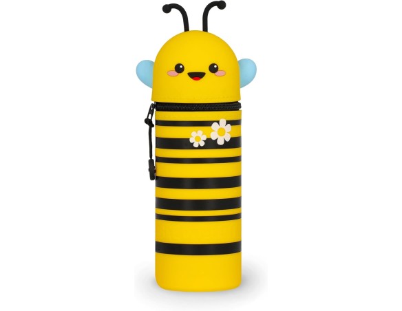 Legami - Kawaii Astuccio Scuola 2 in 1 in Morbido Silicone, Tema Bee, Ape Portapenne da Tavolo, Chiusura con Cerniera, Penne Pa