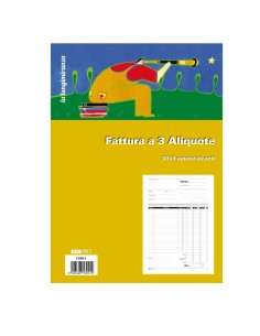 Blocco fatture 3 aliquota Iva - 50 fogli 2 copie...