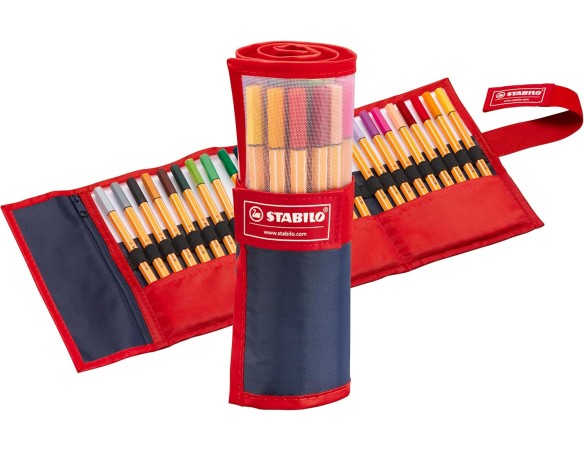 Rotolo Stabilo point 88 - Fineliner - Rollerset con 25 Colori assortiti