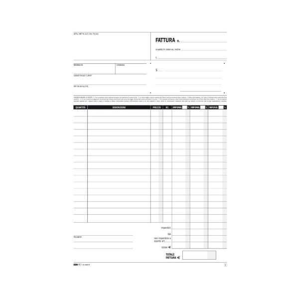 Blocco fatture 3 aliquota Iva - 50 fogli 2...