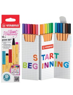 FINELINER POINT 88 ASTUCCIO CARTONE ZIG ZAG 18 COLORI...