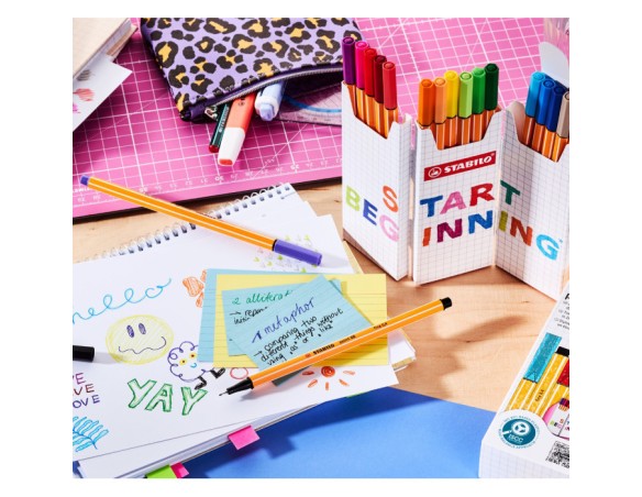 FINELINER POINT 88 ASTUCCIO CARTONE ZIG ZAG 18 COLORI STABILO