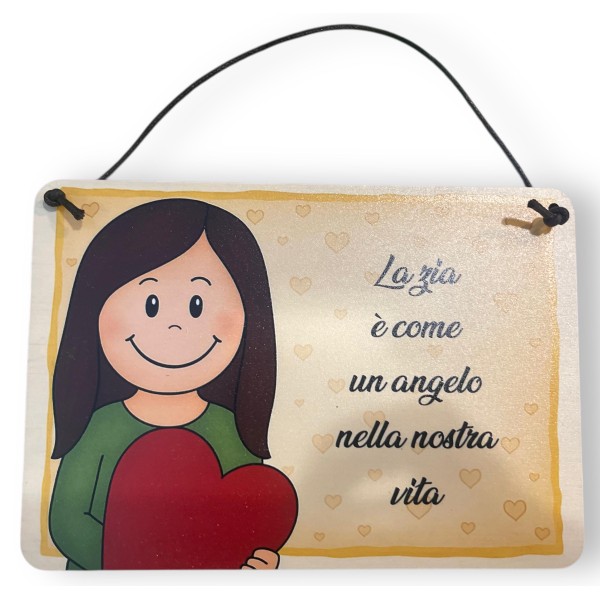 Zia | TARGA ZIA RETTANGOLARE CON CORDONCINO...