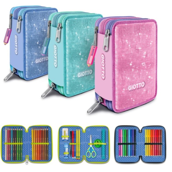 Giotto 25 Astuccio tre 3 Zip supermina Crystal