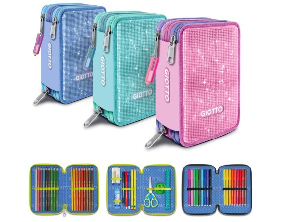 Giotto 25 Astuccio tre 3 Zip supermina Crystal