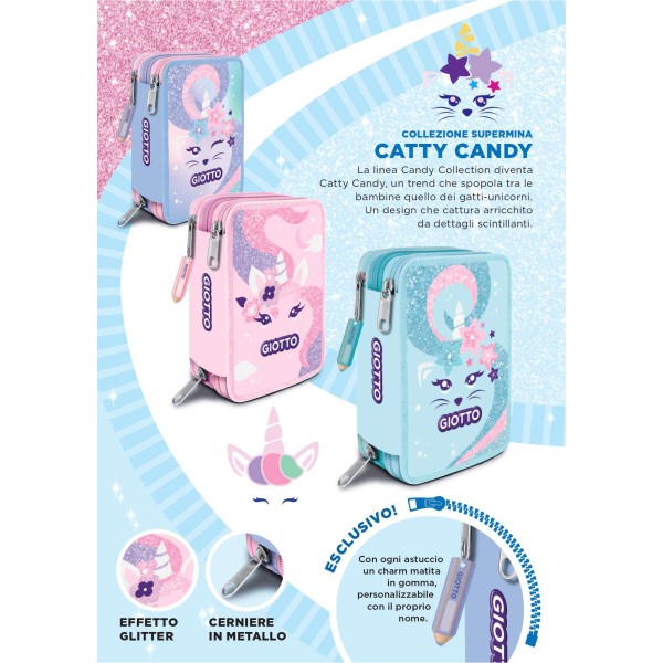 Giotto 25 Astuccio tre 3 Zip supermina Catty Candy