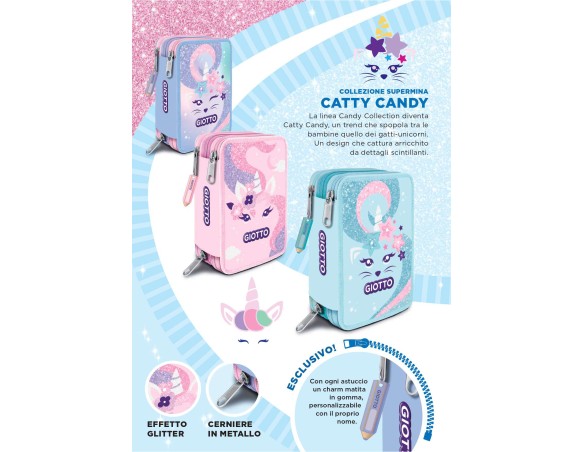 Giotto 25 Astuccio tre 3 Zip supermina Catty Candy