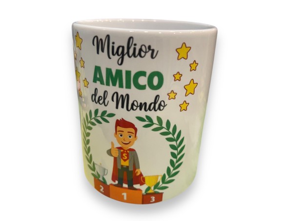 TAZZA AMICIZIA AMICI - MIGLIOR AMICO DEL MONDO ....