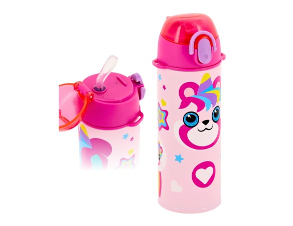 Borraccia Julian Ross Pandacorno - Borraccia Termica Bambini 500ml con Cannuccia Sport – Acciaio Inox, Senza BPA
