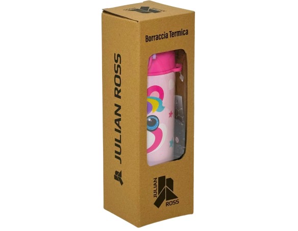 Borraccia Julian Ross Pandacorno - Borraccia Termica Bambini 500ml con Cannuccia Sport – Acciaio Inox, Senza BPA