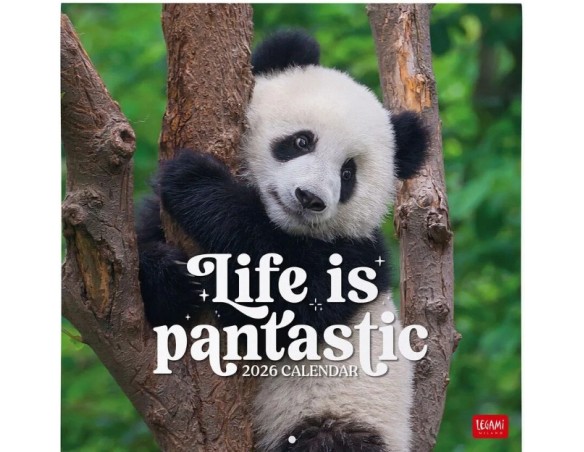 Legami - Calendario da Parete 2026 - 30 x 29 cm panda life is fantastic legami