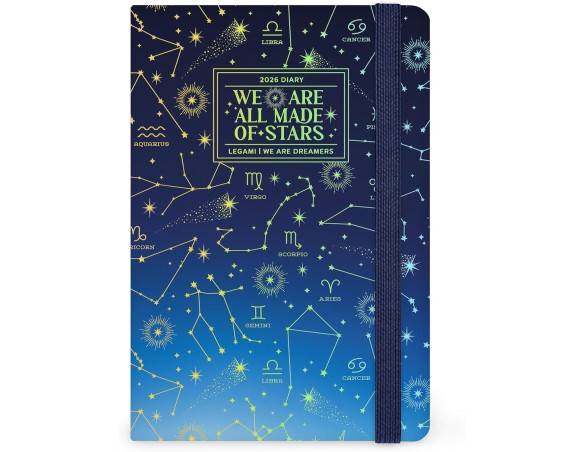 Legami - Agenda Settimanale Fotografica Medium 2026, Stars, 12 Mesi, Chiusura con Elastico, Diario da Gennaio 2026 a Dicembre 2