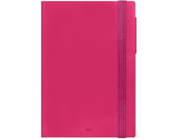 Legami - Agenda Settimanale Medium con Notebook 2026, Raspberry, 12 Mesi, Chiusura con Elastico, Diario da Gennaio 2026 a Dicem