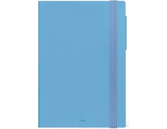 Legami - Agenda Settimanale Medium con Notebook 2026, Retro Blue, 12 Mesi, Chiusura con Elastico, Diario da Gennaio 2026 a Dice