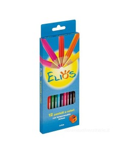 Confezione pastelli 12 matite colorate Elios con...