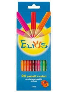 Confezione pastelli 24 matite colorate Elios con...