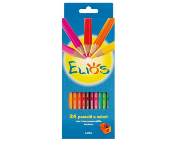 Confezione pastelli 24 matite colorate Elios con temperamatite offerta scuola 2025 2026