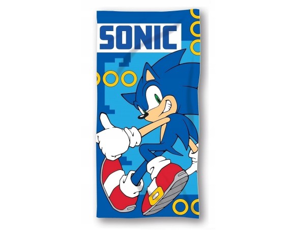 Sonic | Telo Mare Sonic The Hedgehog In Spugna 100% Cotone, Cm.70x140