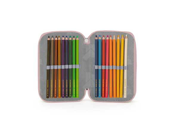 Julian Ross Pandacorno - Astuccio 3 Scomparti, 45 pezzi, 2 Penne Gel Cancellabili, Pastelli 4.0. Pennarelli Giotto