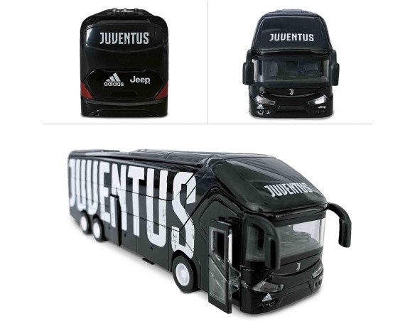 Juventus | Mondo Motors - Pullman Juventus F.C. modellino giocattolo - Bus con retrocarica frizione pull back - Colore Bianco N