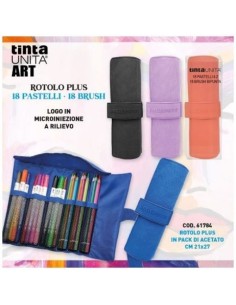 Borsellino Rotolo Tinta Unita SkyRoll 18 Pastelli Matita...