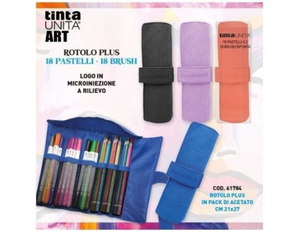 Borsellino Rotolo Tinta Unita SkyRoll 18 Pastelli Matita 4.2mm + 18 Brush Pen