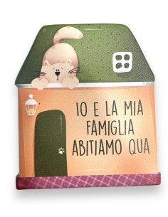 Magnete Targa io e la mia famiglia abitiamo tutti qua...