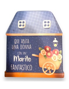 Magnete Targa qui abita una donna con un marito...