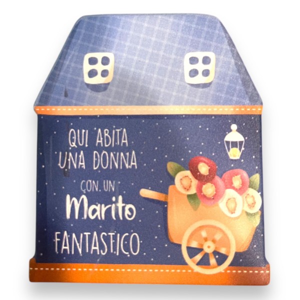 Magnete Targa qui abita una donna con un marito...