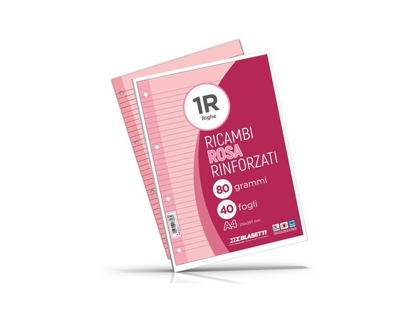 RICAMBI RINFORZATI 1 rigo rosa blasetti da 40 fogli