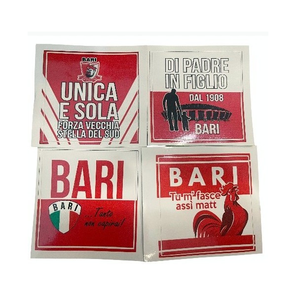 Adesivo bari - sticker bari assortiti c.u. 8x8 cm
