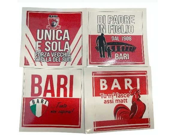 Adesivo bari - sticker bari assortiti c.u. 8x8 cm