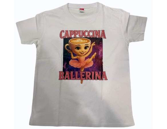 Italian Brainrot | T shirt in cotone Bimba bambino bimbo italian brainrot - cappuccina ballerina