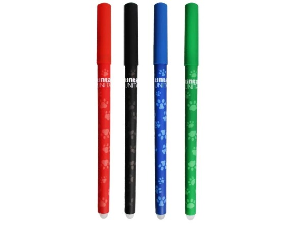 PENNA CANCELLABILE GIU' LA ZAMPA TINTA UNITA CON TAPPO BLU ROSSO VERDE O NERA 61572