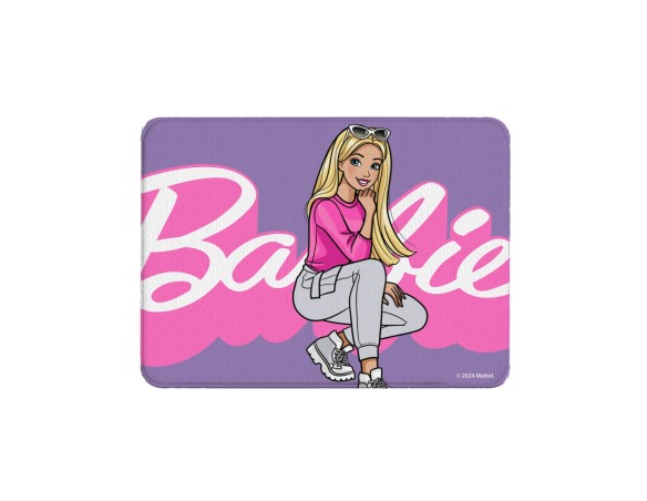 Barbie - Tovaglietta in tessuto per bambini, Barbie Ripiegabile, per la Scuola o il tempo libero, 40x30h Centimetri