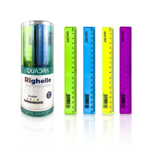 Righello in plastica 17cm colori assortiti