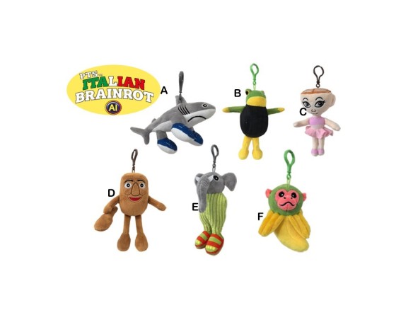 Italian Brainrot | PELUCHE BRAINROT CON PORTACHIAVI CM 10 SOGGETTI ASSORTITI